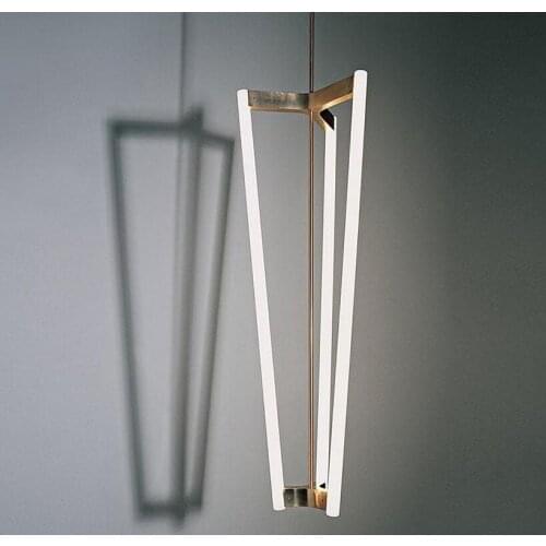New product light luxury light-emitting tube personality sales office model room modern simple large chandelier