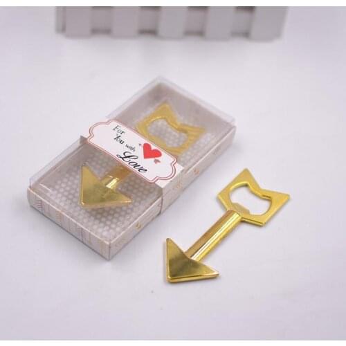100pcs/lot "An arrow through a heart" Beer Bottle Opener Personality Western Wedding Gift For Guest Free Shipping