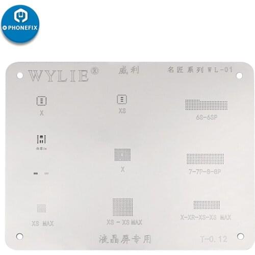PHONEFIX Display IC FACE IC BGA Reballing Stencil Repair Tool for IPhone 7 8 X XS MAX XR Directly Heated Templete
