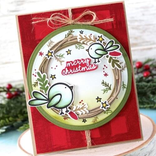 Merry Christmas Cute Bird Metal Cutting Dies Matching Clear Silicone Stamp Scrapbooking Card Making New Stencil 2020