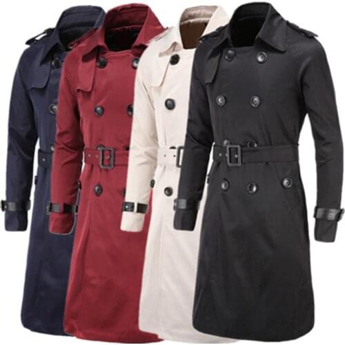 Schinteon Men's Long Trench Coats