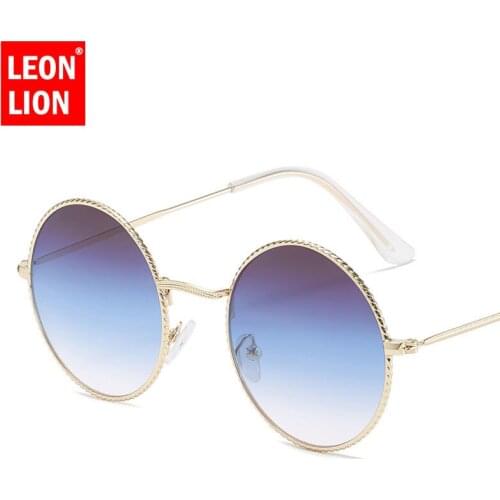 Leonlion Vintage Round Sunglasses Women Metal Frame Gradient Mirror Sunglasses Women/men Shades Glasses Lentes De Sol Mujer