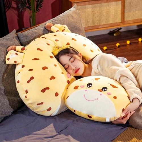 55/115CM Super Soft Giraffe Plush Toys Cute Stuffed Giraffe Deer Pillow for Children Kids Sleeping Cushion Gift