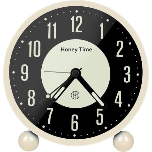 Luminous Analog Alarm Clock Silent Sweep Alarm Clock Non-Ticking Battery Powered Quartz Clock with Loud Alarm&Nightlight