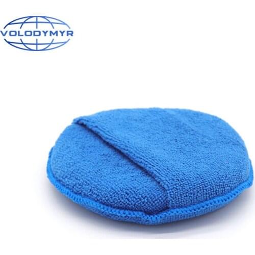Wax Applicator 6 Inch Microfiber Pad with Pocket for Waxing Auto Clean Daily Maintenance Cleaning Interior Car Detailing Pads