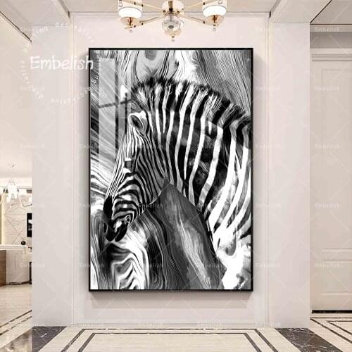Embelish Modern Style Black And White Zebra Animals Wall Art Pictures For Living Room Home Decor Posters HD Canvas Paintings
