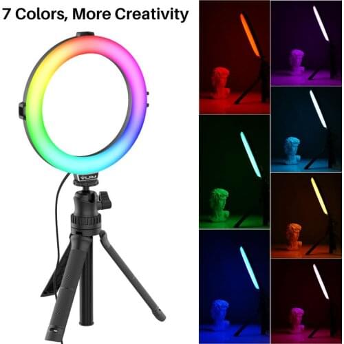 VIJIM K9 RGB Ring Light Tripod LED Ring Light Selfie Ring Light with Stand RGB colors Video Light For Youtube Live Tik Tok