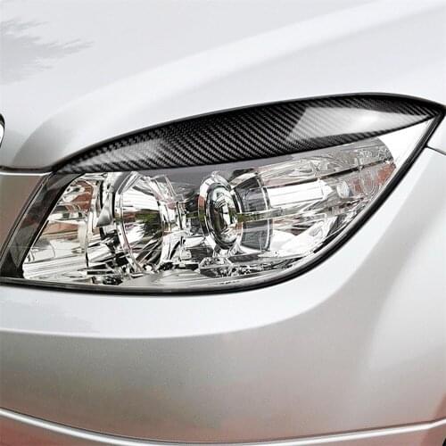 Carbon Fiber Exterior Decoration Eyebrow Eyelid Light Brow Cover Trim for Mercedes Benz Old C Class Decals Accessories Brand New
