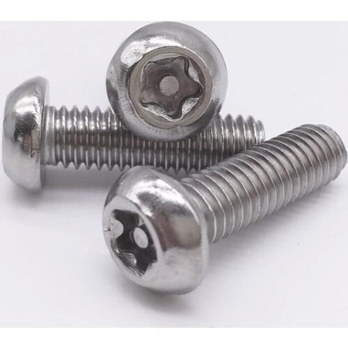 Wkooa Metric Security Screw Torx 5 Star Pin in Torx Drive Button Head Socket Cap Screws Stainless Steel Pack 100