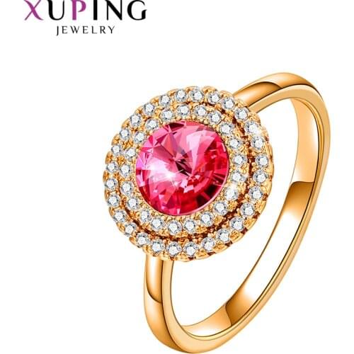 Xuping Jewelry Fashion Women Crystals Rings of European Style Elegant Temperament Birthday Gift 10025