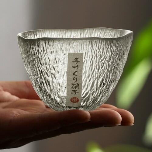 Japanese Hand Hammer Pattern Whiskey Crystal Glass Kung Fu Tea Cup Niche Liquor Whisky Crystal Wine Glass Cognac Brandy Snifter