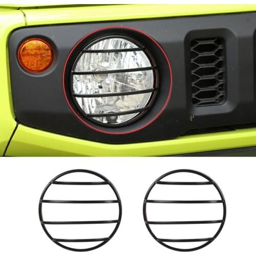 YCCPAUTO 2Pcs Car Styling Metal Headlight Hoods Protection Frame For Suzuki Jimny 2019