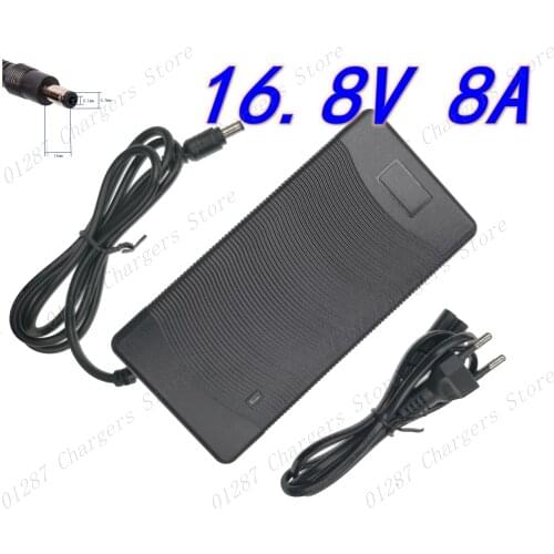 16.8V 8A polymer lithium battery charger 100-240V DC 5.5MM*2.1MM Portable Charger EU/AU/US/UK Plug For Electric Bike