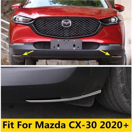 Front / Rear Bumper Protector Corner Protection Cover Kit Trim Stainless Steel Accessories For Mazda CX-30 2020 2021