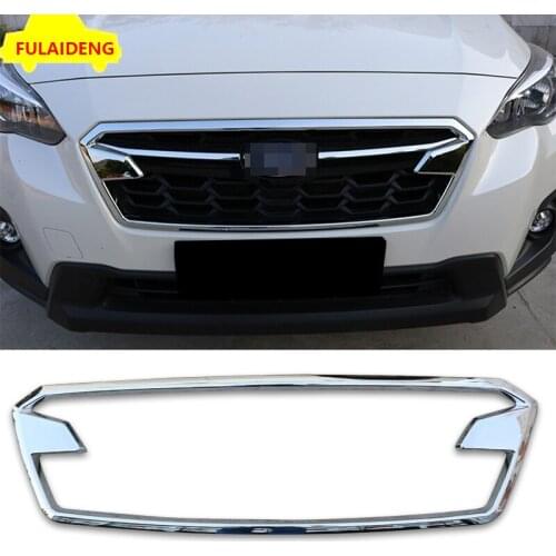 1PCS For Subaru XV 2018-2021 ABS Chromed Front Grill Grille Moulding Trim trims Car Styling Accessories