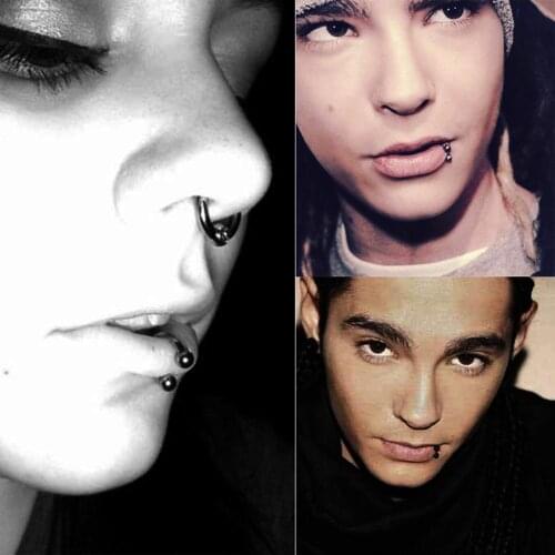 10pcs/Set Ball Head Horseshoe Piercing Womens Mens Nose Septum Ring Lip Nipple Eyebrow Rings Lobe Hoops Cartilage Earrings LB15