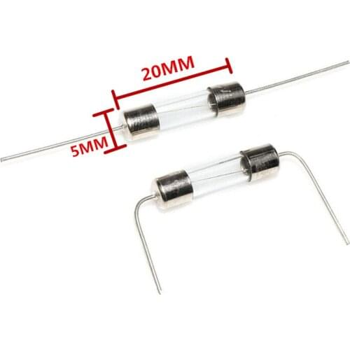 10pcs 5*20mm Axial Glass Fuse Fast Blow 250V With Lead Wire 5*20 F 1A/2A/3A/3.15A/4A/5A/6.3A/8A/10A/15A/20A The fuse tube