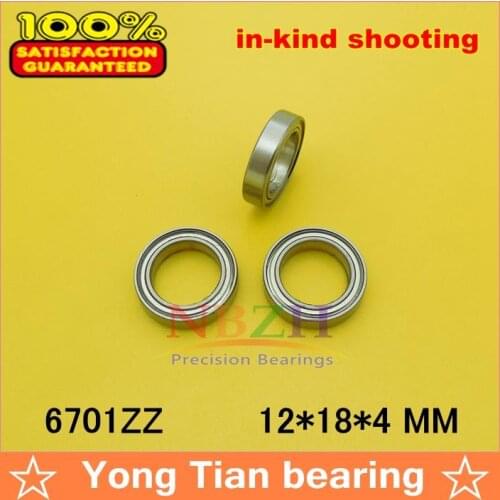 10pcs free shipping The high quality of ultra-thin deep groove ball bearings 6701ZZ 61701ZZ 6701-2RS 12*18*4 mm