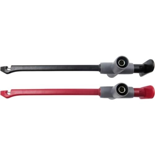 D0AC 2PCS Insulation Piercing Clip Test Probe + Silicone Test Lead Set, Hook Banana Jack Spring Loaded Copper