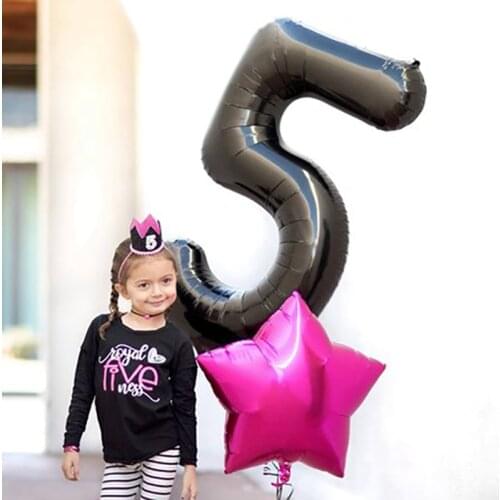 32 Inch Black Number 0-9 Wedding Foil Balloons Kids Birthday Party Supplies Baby Shower Decorations Event & Party Supplies