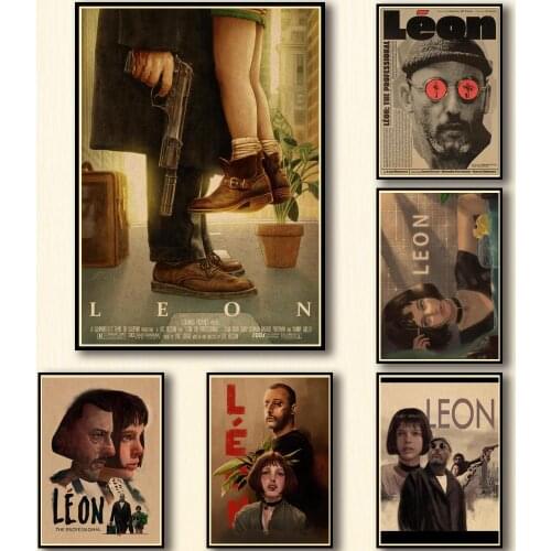 39 Designs Luc Besson Movie Léon Kraftpaper Poster Artwork Homedecal Fancy Wall Sticker for Coffee House Bar
