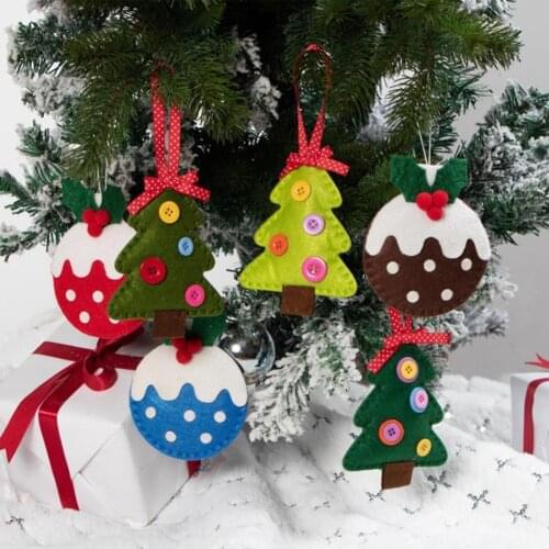 6Pcs Christmas Tree Felt Pendant For New Year Christmas Tree Hanging Party Holiday Hanging Ornament Decor