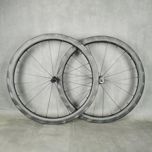 700C road carbon wheels 45mm depth 26mm width clincher/tubeless/Tubular Road bike carbon wheelset with special brake surface
