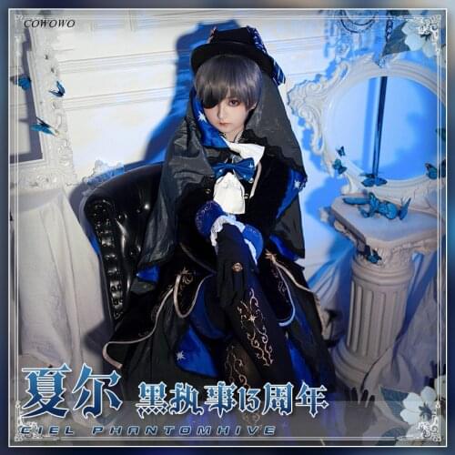 Anime! Black Butler Ciel Phantomhive 13th Anniversary Gentlemans Dress Noble Elegant Uniform Cosplay Costume 2020 NEW Free Ship