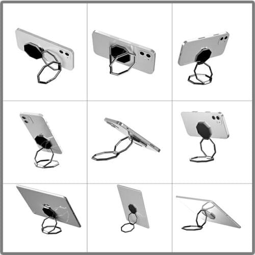 One Piece Universal Portable Mobile Phone Holder Adjustable Flexible Rotating Metal Frame Stand Desktop/In car Magnetic Bracket