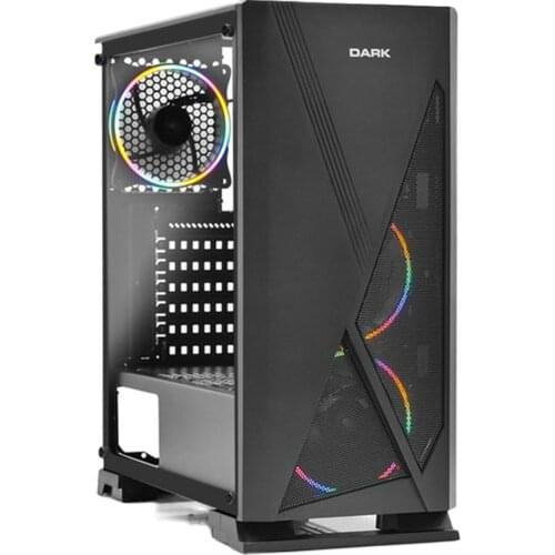 Computer Case Dark Raider 3x12cm RGB Fan, Tempered Glass Glass Panel, USB 3.0 DKCHRAIDER PC Gaming Case PC Gamer Cabinet