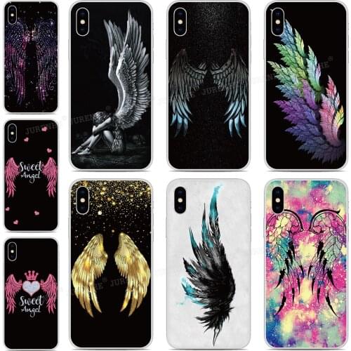 Soft TPU Angel Wings Pattern Phone Case For Doogee X90 N20 Y9 Plus N10 Y7 Y8 Y8C X70 X60 X60L X50 X50L X30 X55 Silicone Cover