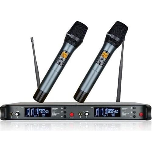 Bolymic Dual Wireless uhf Cordless Microphone system Professional karaoke handheld mic For church KTV