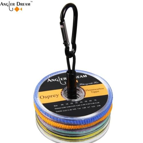 Fluorocarbon Tippet Fly Fishing Line 2 3 4 5 6X Fluorocarbon 55yds/50m Fly Fishing Tippet Line with Tippet Holder