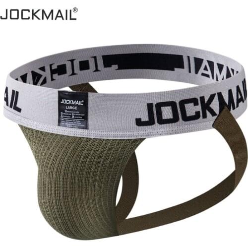 JOCKMAIL Mens Jockstrap Athletic Supporter Underwear Gym Workout Strap Brief Stretch Mesh Pouch Sexy Gay G String Thong Gay