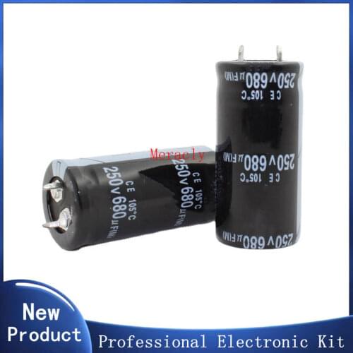 5PCS 250V 680UF 20% High frequency and low impedance in-line aluminum electrolytic capacitors long life Brand new authentic