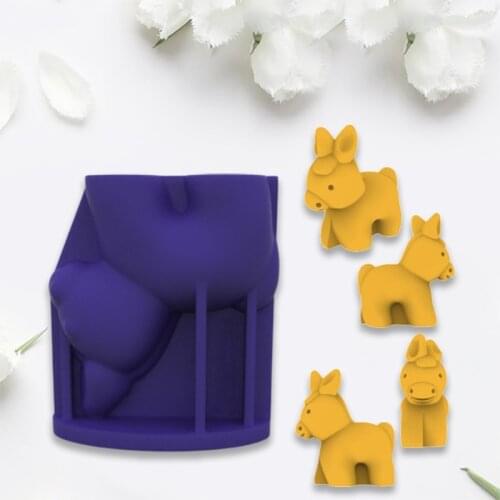 Little Donkey Epoxy Resin Mold Home Decoration Ornaments Silicone Mould DIY Crafts Plaster Candle Casting Tools