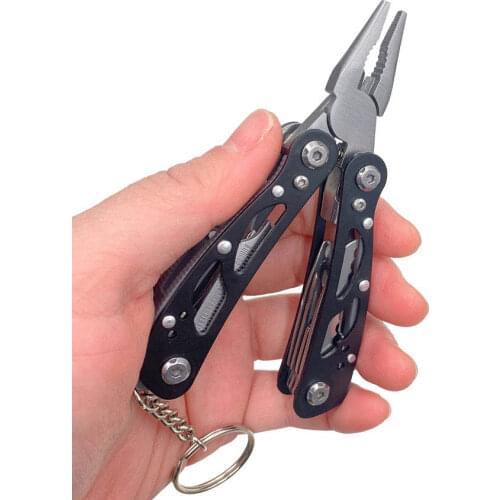 Mini multifunctional knife pliers outdoor portable combination tool pliers EDC folding keychain pocket tool pliers