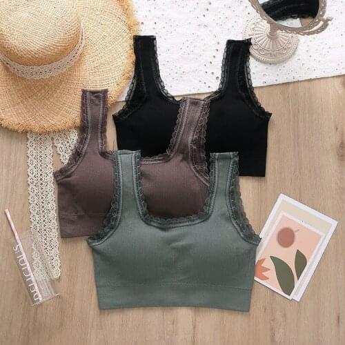 New Women Cotton Underwear Tube Tops Sexy Solid Color Top Fashion Push Up Comfort Brassiere Womens Sports Tank Up Sexy Lingerie