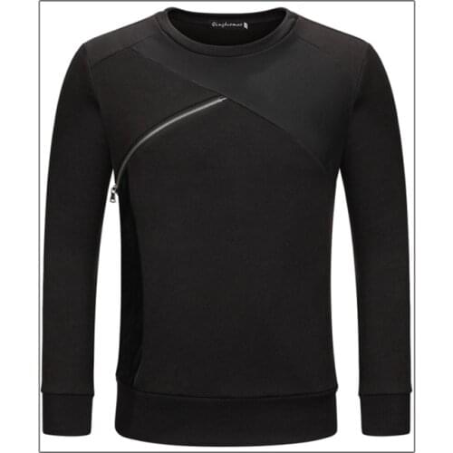 New listing fall and winter Casual mens brand round neck stitching casual fashion mens pullover sweatshirt workout clothes