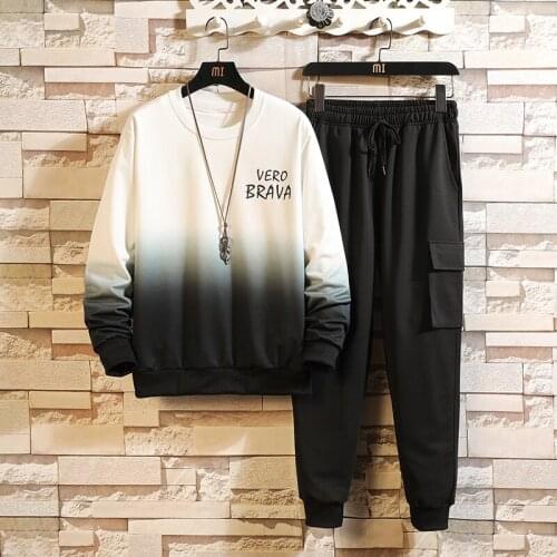 Autumn Winter New Mens Suit Sportswear 2-Piece Hoodie+Trousers Jogging Fitness Sportswear Hedging Track Suit Sweater Suit
