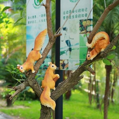 OUTDOOR GARDEN LANDSCAPE SCULPTURE RESIN CRAFTS HOME LIVING ROOM WALL HANGING DECORATION SIMULATION SQUIRREL ORNAMENTS M1702