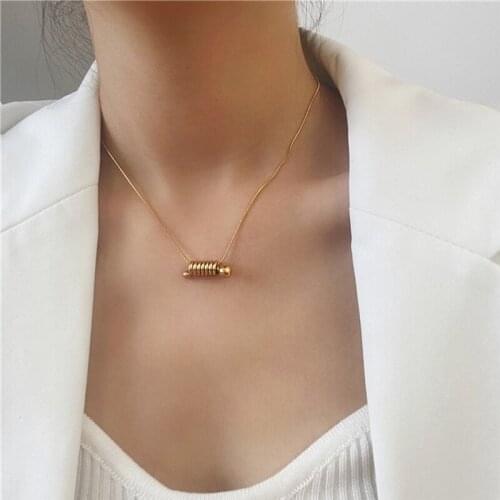 Titanium Stainless steel New fashion jewelry Gold Necklaces Circle Necklaces for Women Minimalist Choker Necklace Hot Jewelry