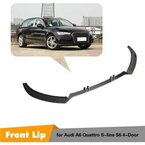 For Audi A6-Sline S6 Sedan Touring 2015 - 2018 Carbon Fiber Front Bumper Guard Lip Spoiler Splitters , Not for SUV