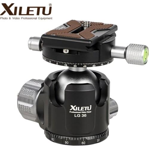 XILETU LG36 Tripod Ball Head panoramic Video Stand Head low Center of Gravity Aluminum Tripod Ballhead Maximum Load Weight 15KG