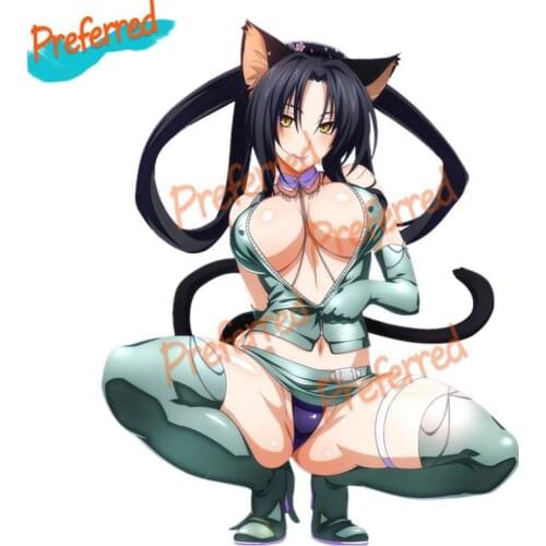 High School DxD Kuroka Cute Cartoon 3D Decal Motocross Racing Laptop Helmet Trunk Wall Vinyl Car Sticker Die Cutting