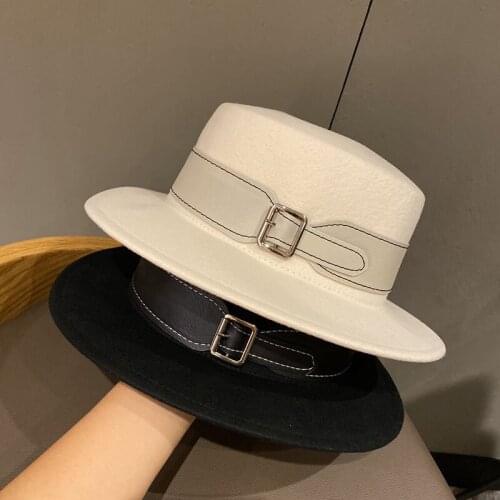 Fedora Hats Women Men Wide Brim PU Leather Band Felted Hat Jazz Cap Winter Autumn Panama Camel White Hats Sombreros Caps Cape