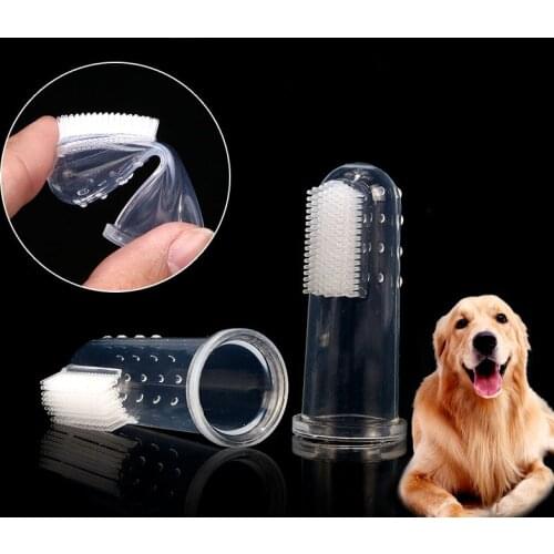 Dog Toothbrush Super Soft Finger Toothbrush for French Bulldog Teddy Dog Cat Brush Bad Breath Tartar Teeth Dog Supplies