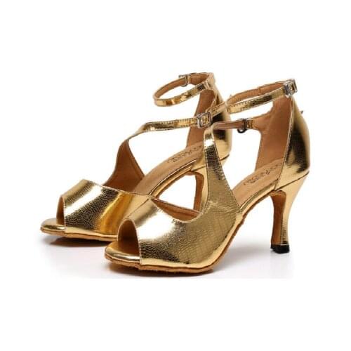 Modern Latin Dance Shoes Woman Party Ballroom Ladies Aerobics Shoes Social Dancing Sneakers Buckle Flesh Color Sexy Discounts