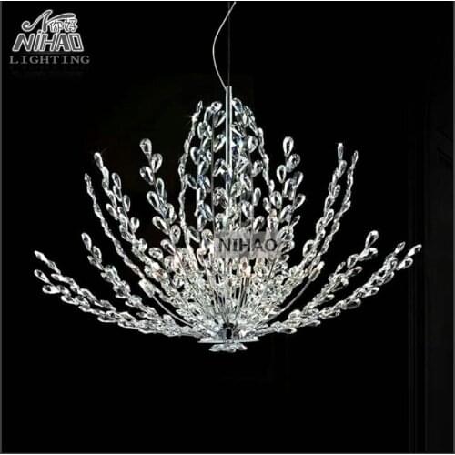 Modern Crystal Pendant Light Fixture Vintage Floral French Crystal Lustre Hanging Lamp Suspension Light MD2367