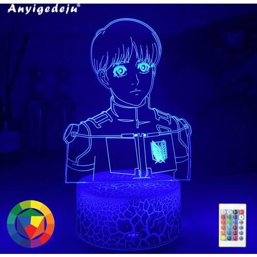 Led Light Anime Attack on Titan Armin Arlert for Bedroom Decor Night Lights Kids Birthday Gift Manga Shingeki No Kyojin 3d Lamps